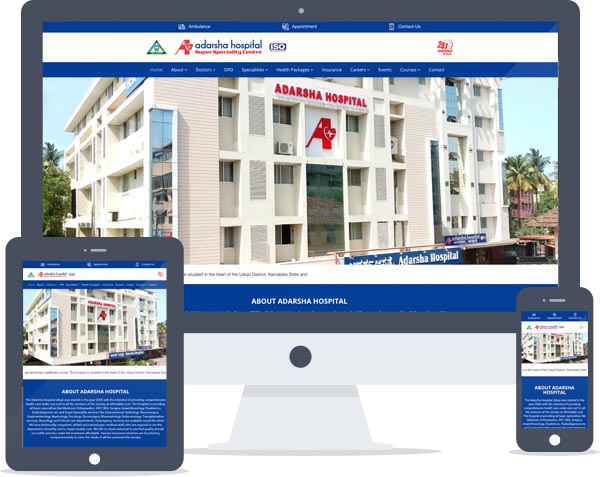 Adarsha Hospital - Responsive Website Design, Wordpress Website Development