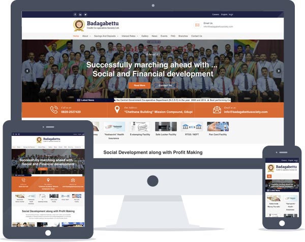 Badagabettu Credit Co-Operative Society - Responsive Website Design, Wordpress Website Development