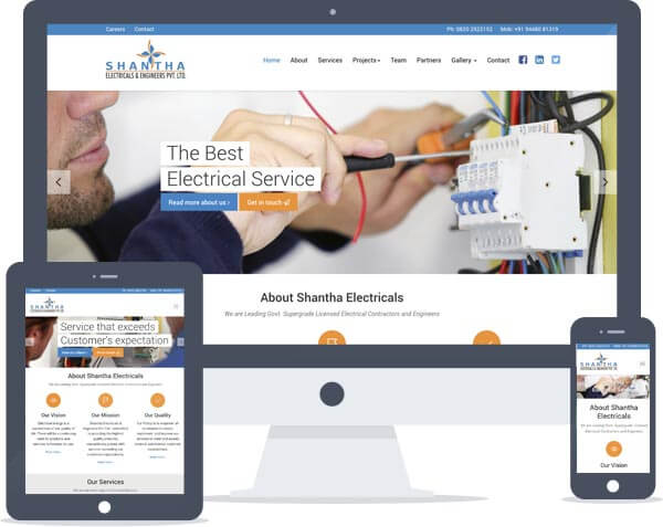 Shantha Electricals - Responsive Website Development